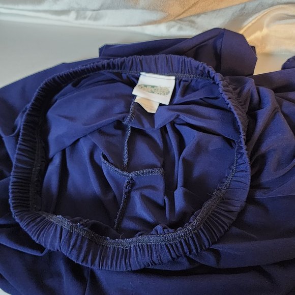 Women's Collection's Etc. Size Large Navy Wide Leg Elastic Waist Pull-on Pants - Picture 6 of 11